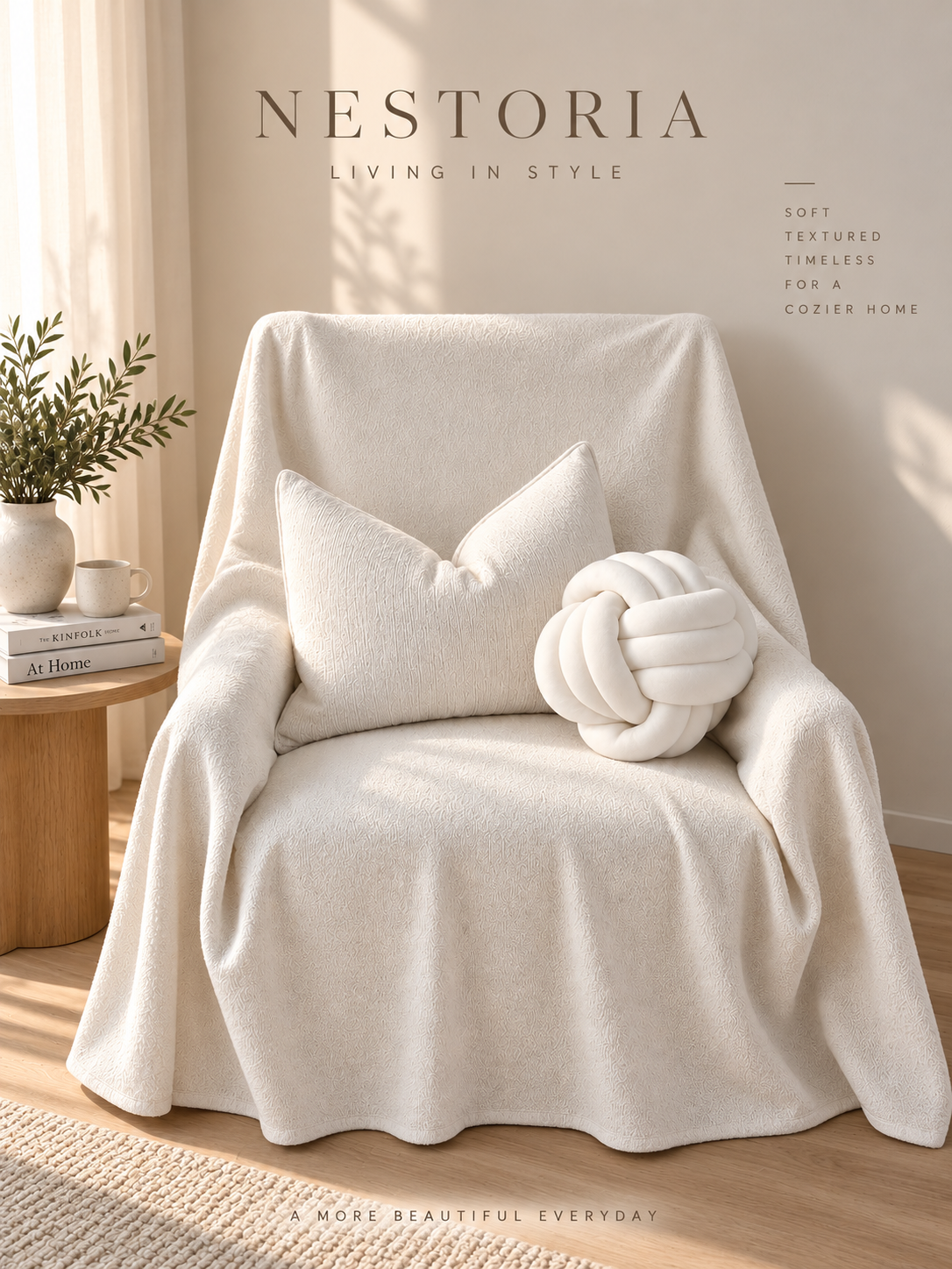 Luxury Chenille Cushion with Feather Insert