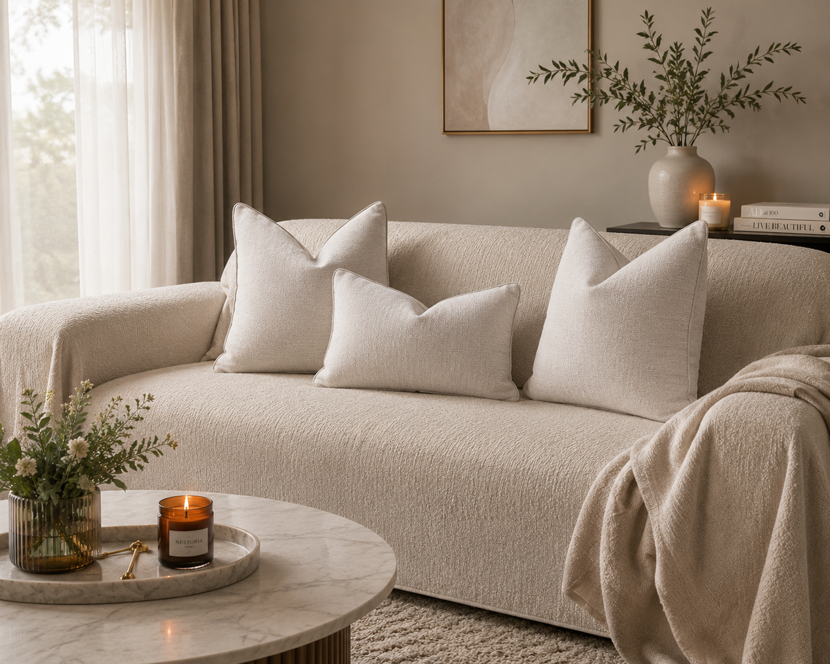 Luxury Chenille Cushion with Feather Insert